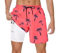 MaciRept Costume da bagno da uomo con fodera a compressione, ad asciugatura rapida, da spiaggia, Albero di cocco, X-Large