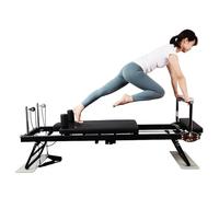 MACITA Pilates Reformer, pieghevole, nero, metallo, uso domestico, peso massimo 120 kg