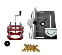Maciun di sollevamento del router, con inserto per da tavolo, di base per fresa, kit di sollevamento manuale, inserto per da tavolo, piastra di base per scanalature,