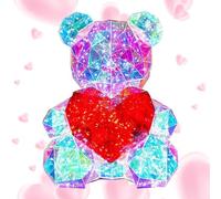 Maciun Orso illuminato, Orso illuminato - Orso LED che tiene un cuore rosso | Lampada da tavolo, regalo unico per San , compleanno e compleanno per fidanzata, amante e