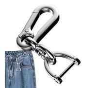 Maciun Portachiavi con anello a D, portachiavi per auto, con ferro di cavallo, anello a D, portachiavi rimovibile, portachiavi anti-perdita, argento, 1