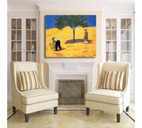 Macke albero e campo di grano quadro stampa tela dipinto telaio arredo casa