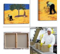 Macke albero e campo di grano quadro stampa tela dipinto telaio arredo casa