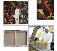 Macke coppia nella foresta design quadro stampa tela dipinto telaio arredo casa