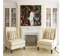 Macke coppia nella foresta design quadro stampa tela dipinto telaio arredo casa