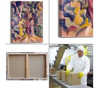 Macke coppia sulla pista forestale quadro stampa tela dipinto telaio arredo casa