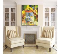 Macke cortile di una villa design quadro stampa tela dipinto telaio arredo casa