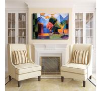 Macke giardino lago Thun 2 design quadro stampa tela dipinto telaio arredo casa