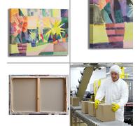 Macke giardino lago Thun design quadro stampa tela dipinto telaio arredo casa