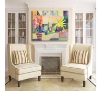 Macke giardino lago Thun design quadro stampa tela dipinto telaio arredo casa