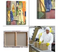 Macke nella sala del tempio design quadro stampa tela dipinto telaio arredo casa