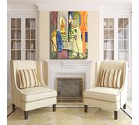 Macke nella sala del tempio design quadro stampa tela dipinto telaio arredo casa