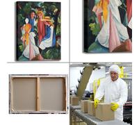 Macke quattro ragazze design quadro stampa tela dipinto telaio arredo casa