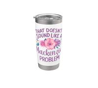 Mackenzie Personalized Cute Flower Girls Mackenzie Name Bicchiere termico in acciaio inox doppia parete