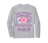 Mackenzie Personalized Cute Flower Girls Mackenzie Name Maglia a Manica