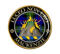 Mackenzie Spilla In Metallo Con Stemma Clan Scozzese, Oro, 23 mm