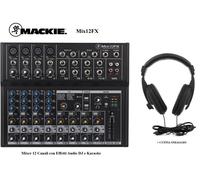 MACKIE Mix12FX Mixer 12 Canali con Effetti VOCE x Live Audio DJ KARAOKE + CUFFIA