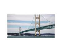 Mackinac - Banner con ponte sospeso, stampa di bandiere per interni ed esterni, striscioni e cartelli per feste, poster personalizzati, sfondo per foto, sfondo per affari, lauree, matrimoni, eventi