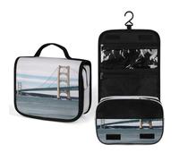 Mackinac - Beauty case con ponte sospeso, di grande capacità, impermeabile, da appendere, da viaggio, per il bagno