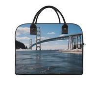 Mackinac - Borsa da viaggio multifunzionale, con stampa a ponte sospeso, borsa da viaggio, borsa da viaggio, borsa da viaggio, borsa da viaggio, borsa per il fine settimana, nera, taglia unica