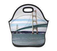Mackinac - Borsa termica per il pranzo, con ponte sospeso, impermeabile, riutilizzabile, portatile, per lavoro, ufficio, picnic, viaggi