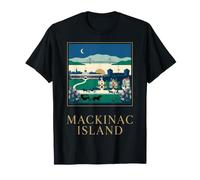 Mackinac Island, Michigan, Design Vintage da Viaggio Maglietta