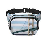 Mackinac - Marsupio da donna con ponte sospeso, impermeabile, regolabile, alla moda, casual, a tracolla, per corsa, allenamento, escursionismo, viaggi, nero, taglia unica, Nero , Taglia unica