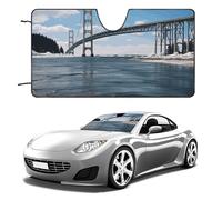 Mackinac - Parasole per parabrezza auto, con ponte sospeso, mantiene fresco l'interno dell'auto, 129,5 x 71,1 cm, pieghevole, protegge dal calore per SUV, camion, blocca i raggi UV