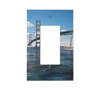 Mackinac - Placca di copertura per ponte sospeso, piastra di copertura per interruttore a 1 uscita, presa elettrica a parete, per cucina, camera da letto, decorazione