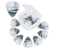 Mackinac - Plettri per chitarra a ponte sospeso, confezione da 12 pezzi, con scatola organizer, 0,46 0,71 0,96 mm, include spessore sottile, medio pesante, plettri astratti per chitarra elettrica