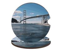 Mackinac - Set di 2 sottobicchieri universali antiscivolo per auto, con ponte sospeso, 6,6 cm, accessori per interni dell'auto, unisex