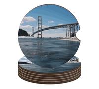Mackinac - Set di 6 sottobicchieri universali antiscivolo per auto, con ponte sospeso, 6 pezzi, accessori per interni dell'auto, unisex