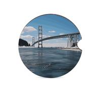 Mackinac - Sottobicchieri per auto con ponte sospeso da 6,6 cm, antiscivolo, universali, sottobicchieri, sottobicchieri, set di accessori per interni dell'auto, unisex
