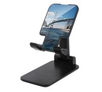 Mackinac - Supporto per telefono cellulare regolabile a ponte sospeso per scrivania, portatile, universale, per cellulare, per viaggi in aereo, compatibile con 4-8 smartphone e tablet, nero