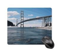 Mackinac - Tappetino per mouse quadrato con ponte sospeso, tappetino per mouse portatile con base in gomma antiscivolo, 18 x 22 cm, ultra sottile, per computer, laptop, ufficio, accessori da scrivania