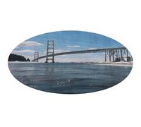 Mackinac - Tappeto rotondo con ponte sospeso, morbido, assorbente, tappetino da bagno per ingresso, antiscivolo, 90 x 90 cm, per camera da letto, soggiorno, decorazione per la casa