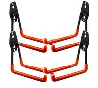 Maclean 1 pezzo gancio da garage, supporto da parete per pneumatici, strumenti, scala, bicicletta | Ganci da parete per organizzazione, doppio gancio, ganci di stoccaggio, ganci per attrezzi (4