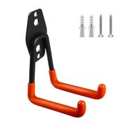 Maclean 1x Gancio per garage, Supporto da parete per garage Portagomme, attrezzi, scala, bicicletta | Gancio a muro per organizzazione, doppio gancio (1, Carico max. 70kg) MC-442