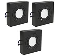 Maclean (3x faretto rotondo - incl. Lampadina da 7W, Bianco (3xSet Faretto quadrato, Nero)