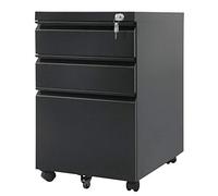 Maclean Armadio metallico sottopiano con serratura nera MC-850 su ruote