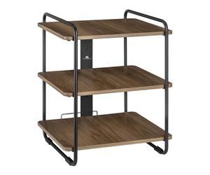 Maclean Elegante mobile multiuso con libreria a tre ripiani, Scaffale Portaoggetti Supporto per ciabatte elettriche, MC-978