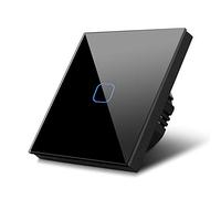 Maclean Energy Interruttore touch Adattatore LED Elegante e Moderno (Nero, Singolo Qudrato)