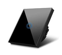 Maclean Energy Interruttore touch Adattatore LED Elegante e Moderno (Nero, Singolo Rotondo)