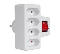 Maclean Energy MCE217 Presa di corrente a quattro fasi con interruttore spina universale 4x2,5A
