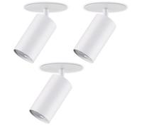 Maclean Faretti da incasso a soffitto rotondi in alluminio | Attacco GU10 fino a 40W | faretto moderno orientabile per controsoffitti | IP20 (Bianco, 3 pezzi con lampadina bianco neutro da 7W)