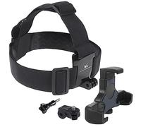 Maclean Fascia da Testa Supporto per cellulare, fotocamera compatibile con GoPro Filettatura: 1/4" Elastica Regolabile (Senza stabilizzatore)