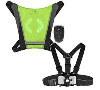 Maclean Gilet di sicurezza a LED con indicatore di direzione, pettorina ricaricabile con telecomando senza fili per smartphone Action camera regolabile impermeabile IPX2 bicicletta escursionismo corsa