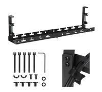 Maclean MC-103 B - Organizzatore per cavi estensibili da 43 a 72 cm, colore nero, fissaggio tramite serraggio, carico 5 kg, supporto multiprese, copertura cavi robusto acciaio con kit di montaggio