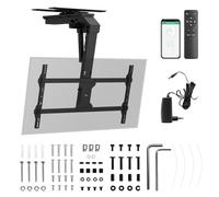 Maclean MC-109 T - Supporto da soffitto elettrico per TV 43-86″ fino a 45 kg VESA 800×400 pilotaggio Tuya telecomando inclinazione - 75° rotazione ±90° anti ostruzione nero