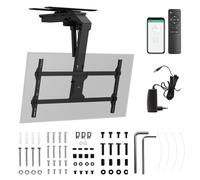 Maclean MC-109 T - Supporto da soffitto elettrico per TV 43-86″ fino a 45 kg VESA 800×400 pilotaggio Tuya telecomando inclinazione - 75° rotazione ±90° anti ostruzione nero